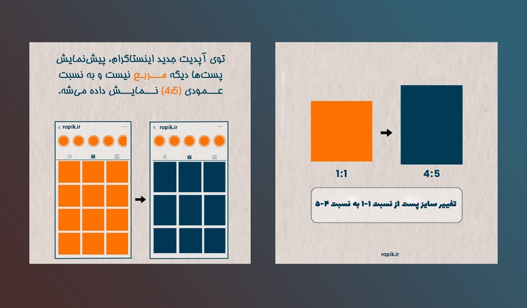 سایز جدید پست اینستاگرام